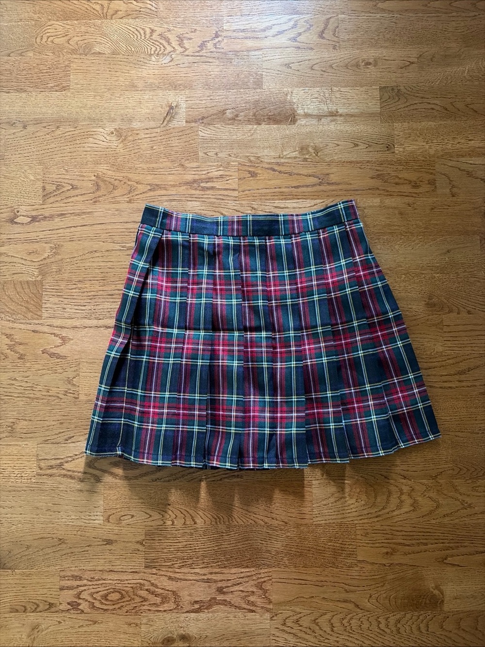 Plaid Mini Skirt Pleated Women Tartan Black Red Kilt Uniform Green White Yellow